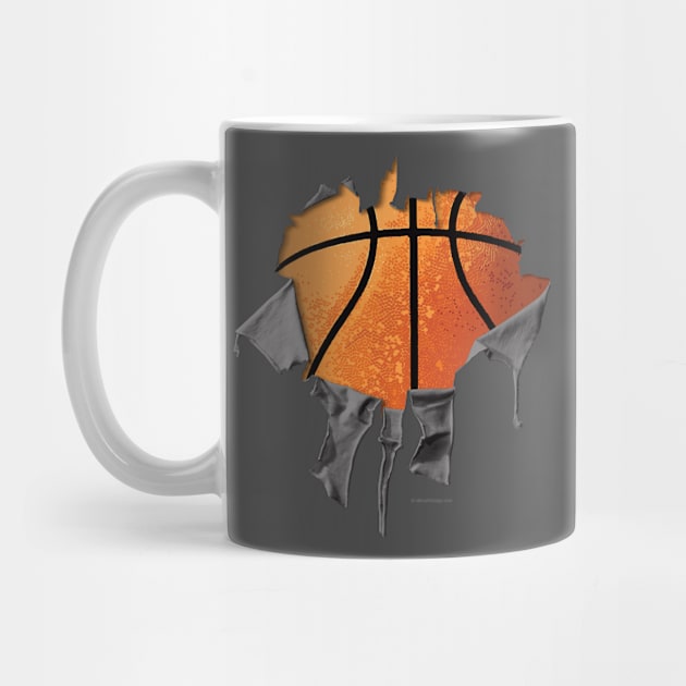 Shredded, Ripped and Torn Basketball by eBrushDesign